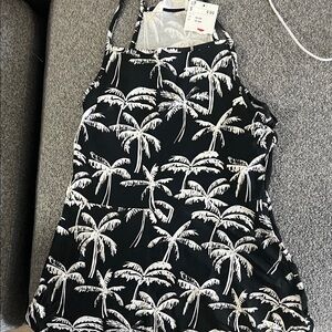 H&M Black and White Palm Tree Dress